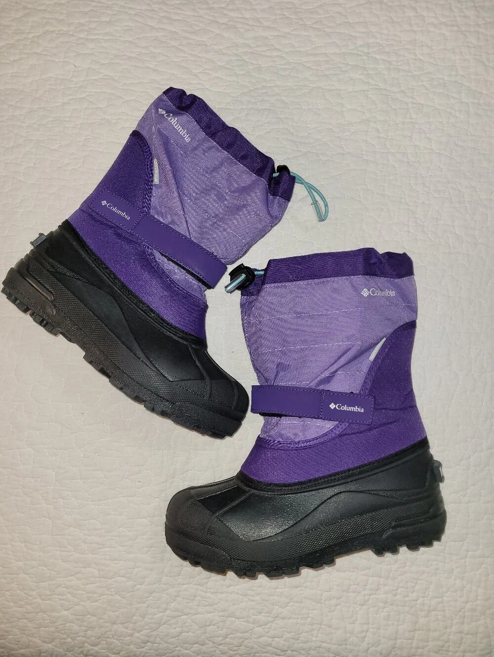 Columbia Big Kids Youth Powderbug Plus II Snowboot Waterproof Boot Purple Sz 4